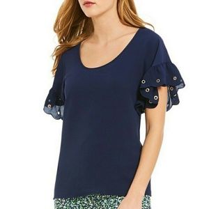 NWT! Michael Kors ruffled sleeves XS blouse